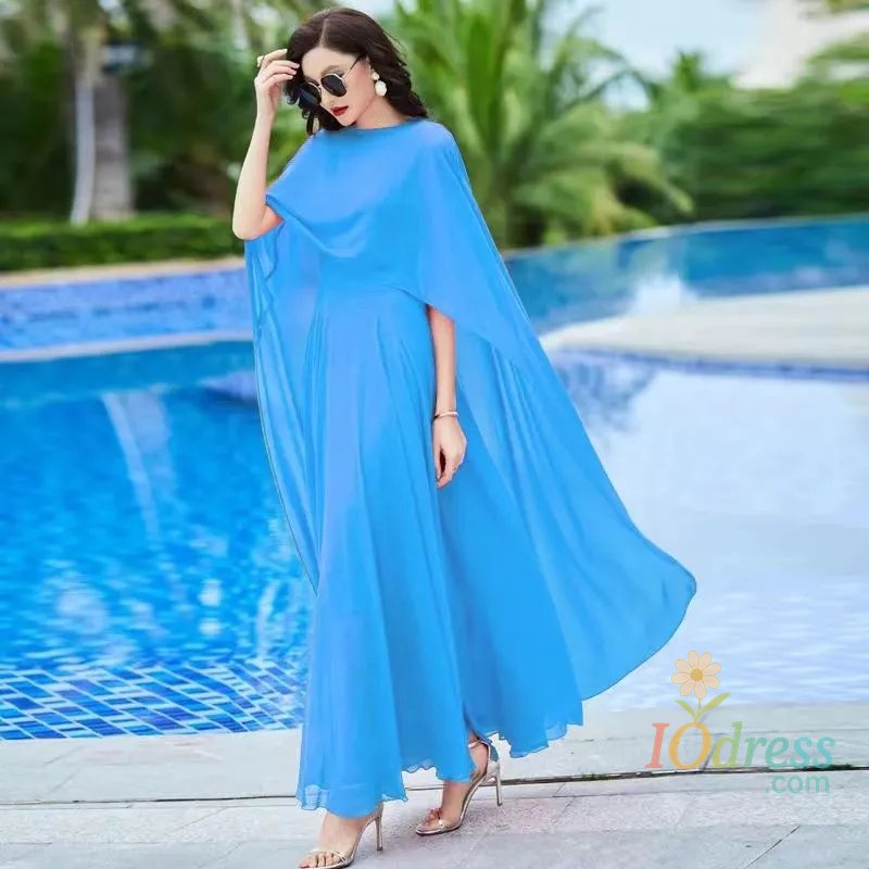 IO Dress Women Long Sleeve Dress White Chiffon Spring Vintage Casual Fashion Maxi Dresses For Elegant Luxury Prom Clothes 2024 New