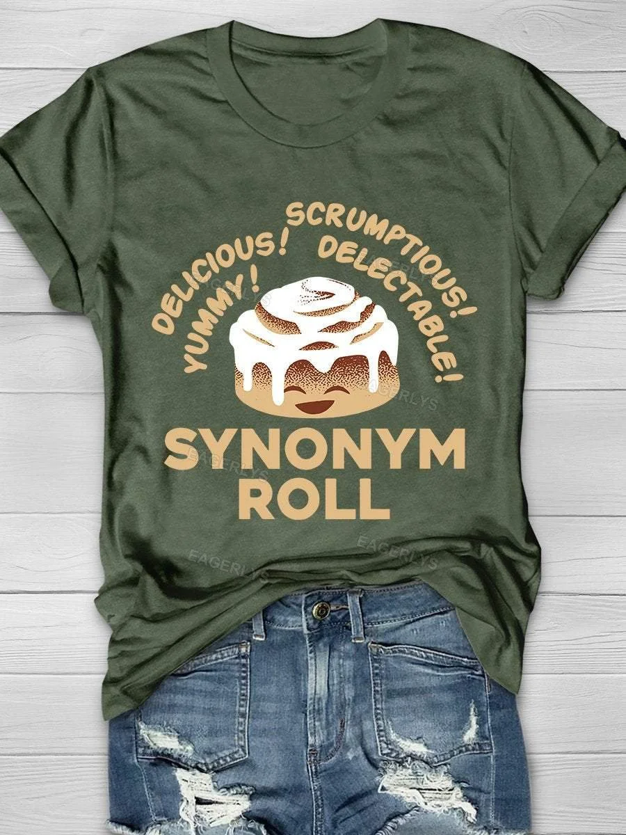 Eagerlys Synonym Roll Print Short Sleeve T-shirt Eagerlys