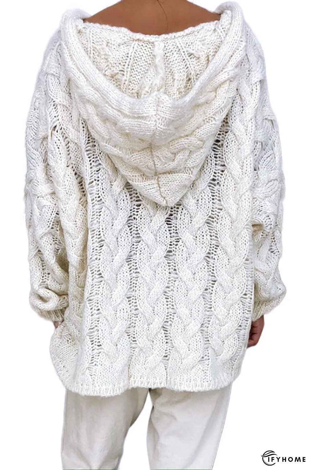 Cable-Knit Hooded Sweater | IFYHOME