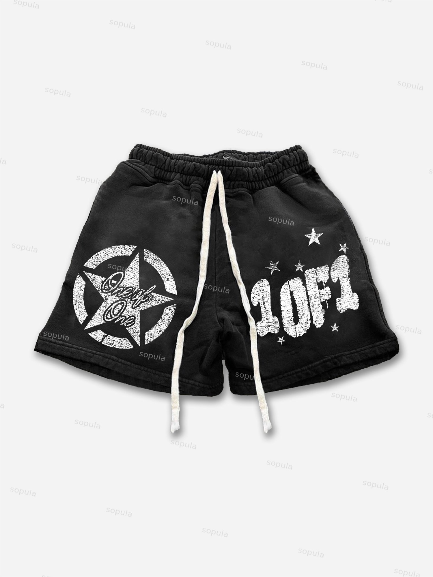 One Of One Star Print Drawstring Shorts