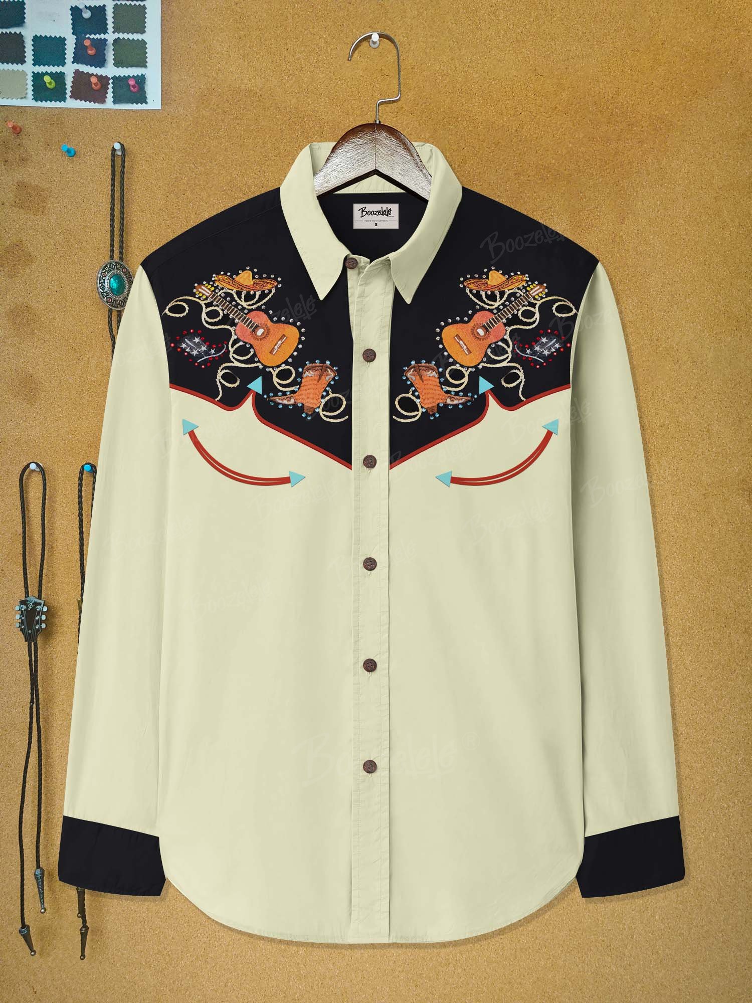 Vintage Western Cowboy Music - 100% Cotton Long Sleeves Shirt