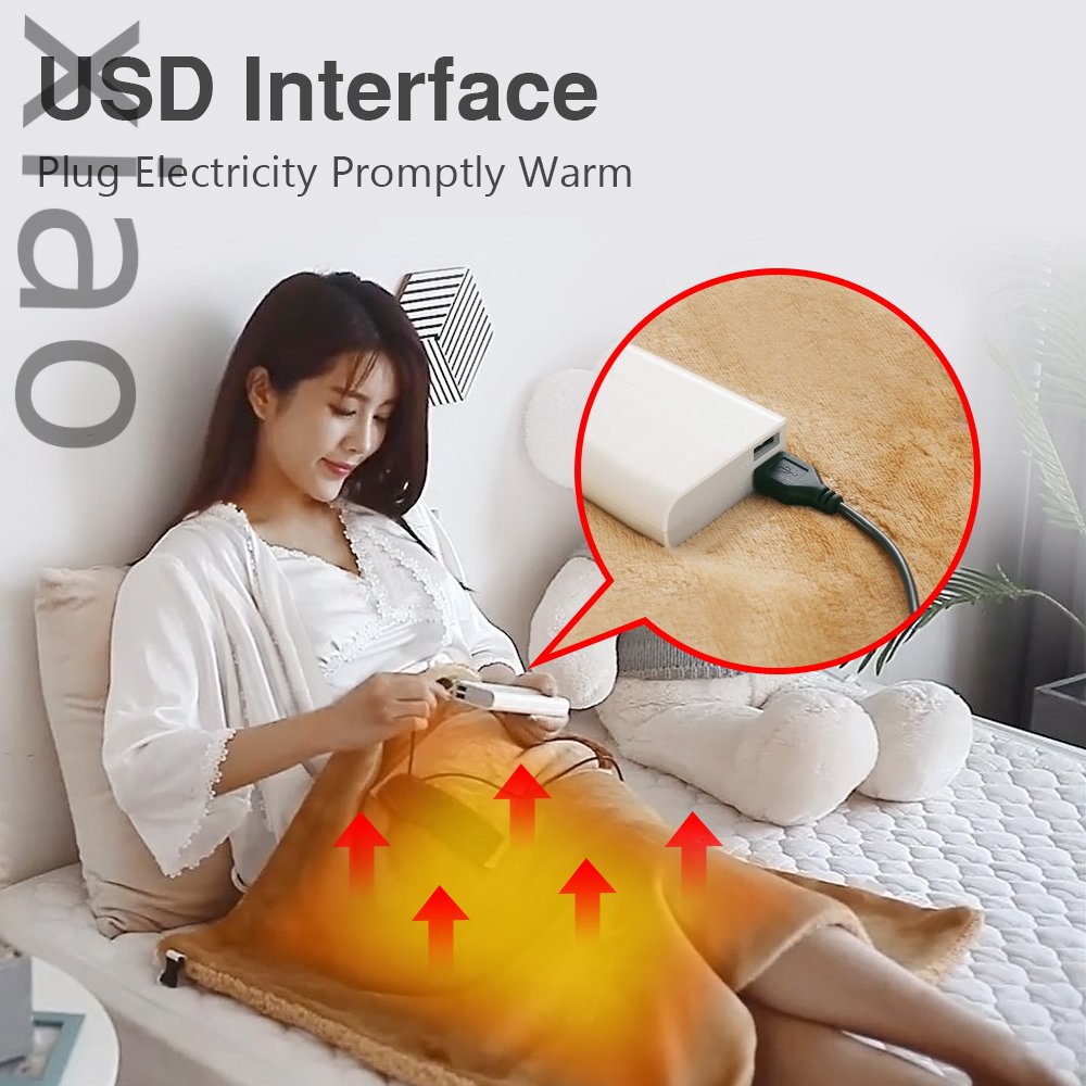 Electric-blanket-Electric Heater Blanket Home Appliance Thick Soft Bed Warmer Machine Washable Thermostat USB Electric Heating Mat 60x80cm 5V-Electric-blanket