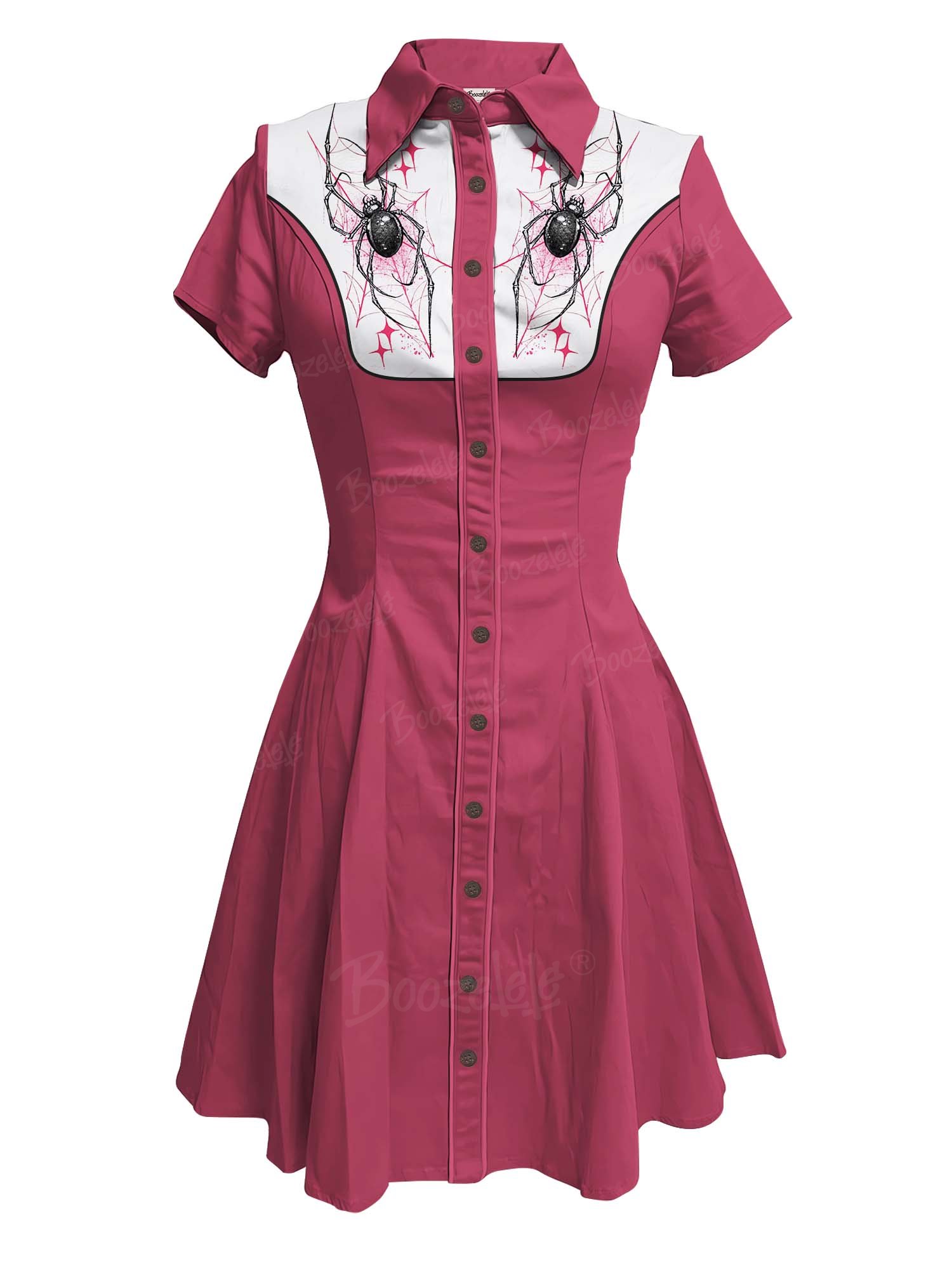 Pink Spider Web - 100% Cotton Dress