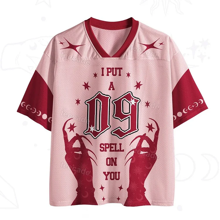 Teecade Teecade I Put A Witch Spell On You Mesh Art Print V-neck T-shirt