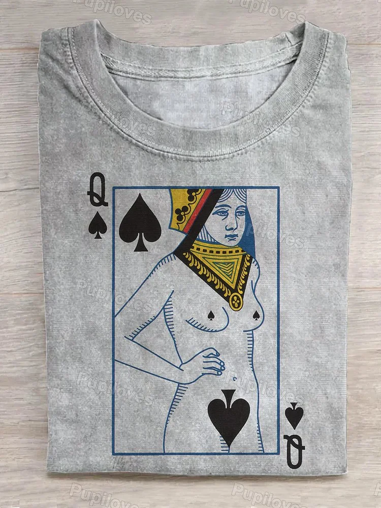 Pupiloves Pupiloves  Card Art Queen of Spades T-shirt