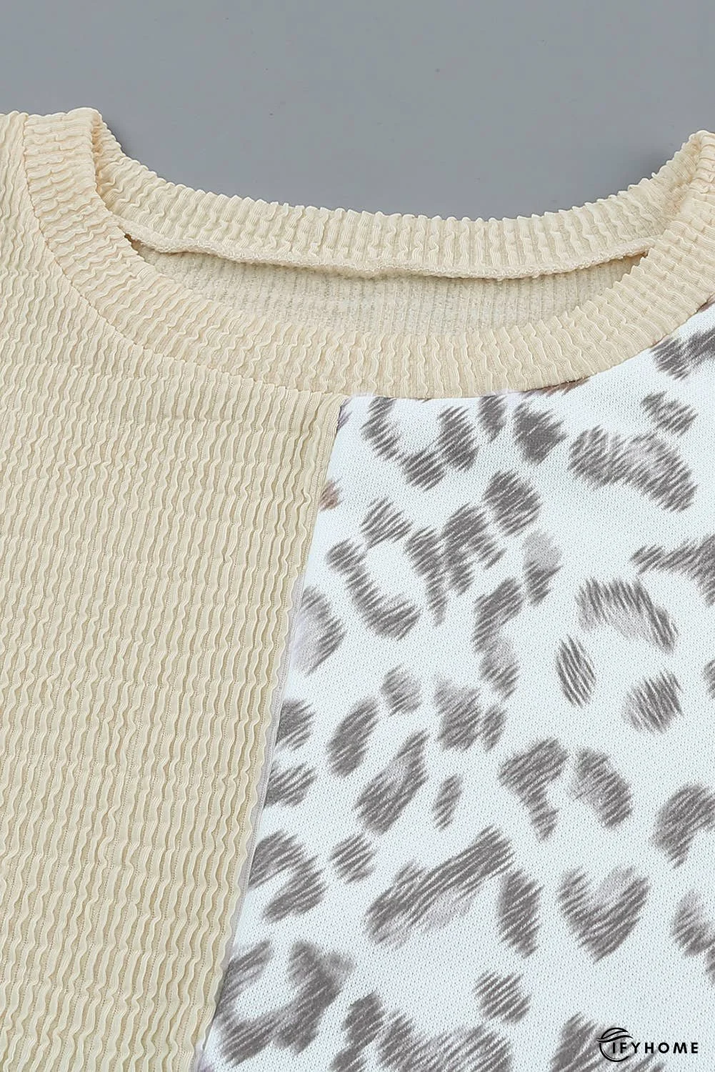 Patchwork Color Block Ribbed Long Sleeve Top | IFYHOME