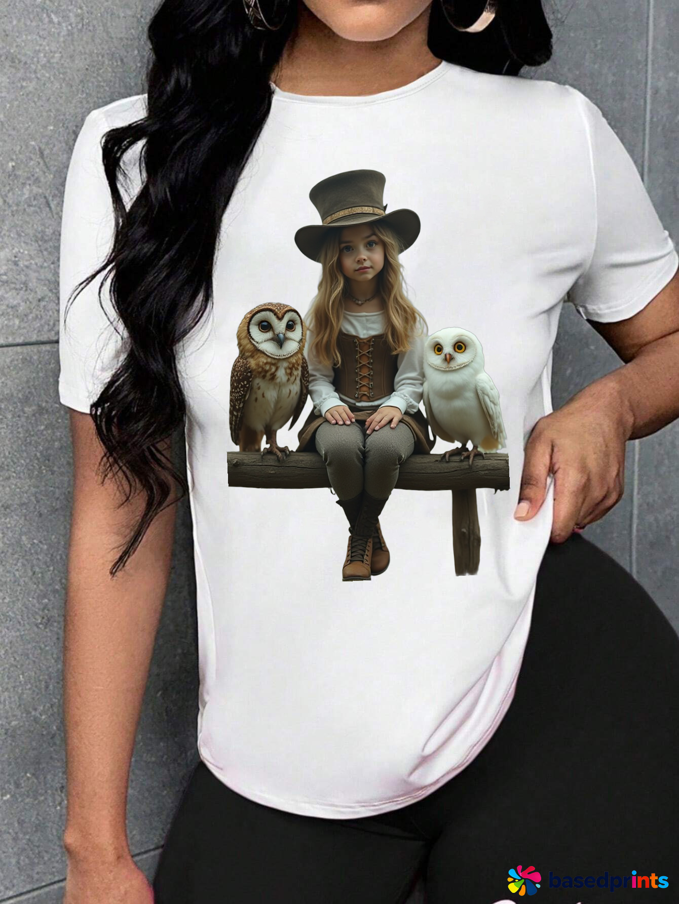 Owl Print Casual T-Shirt Women Tops