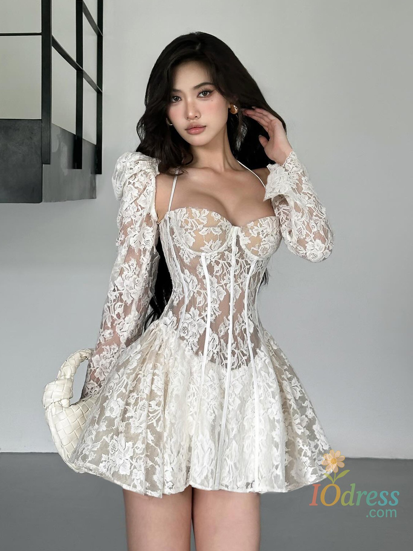 IO Dress Rockmore Elegant Party Lace Corset Dresses for Women Fashion Evening Bodycone A-Line Sexy Backless Puff Sleeve Mini Dress 2025