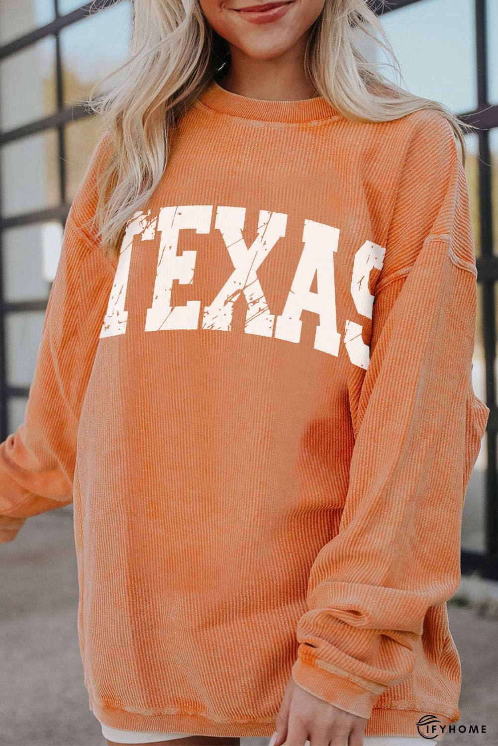TEXAS Round Neck Long Sleeve Sweatshirt | IFYHOME
