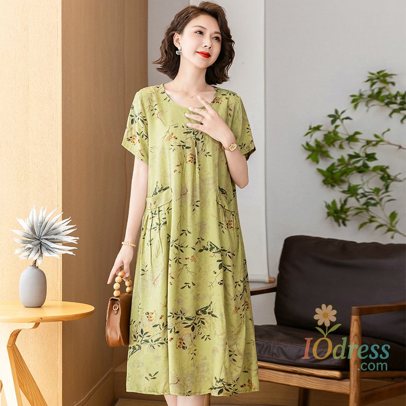 IO Dress New Fashion  Summer Women For women Plus Size Dress Casual&nbsp;Vintage Elegant&nbsp;Floral Dresses Woman Clothes