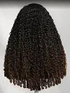 Ombre Chestnut Brown Curly Wig Put On and Go Glueless Hair with Invisi Drawstring