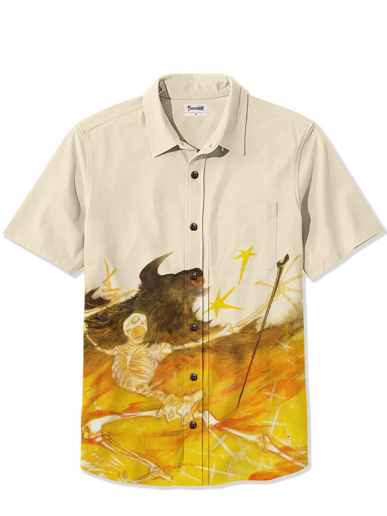Bison Flame Of Skull - 100% Cotton Shirt