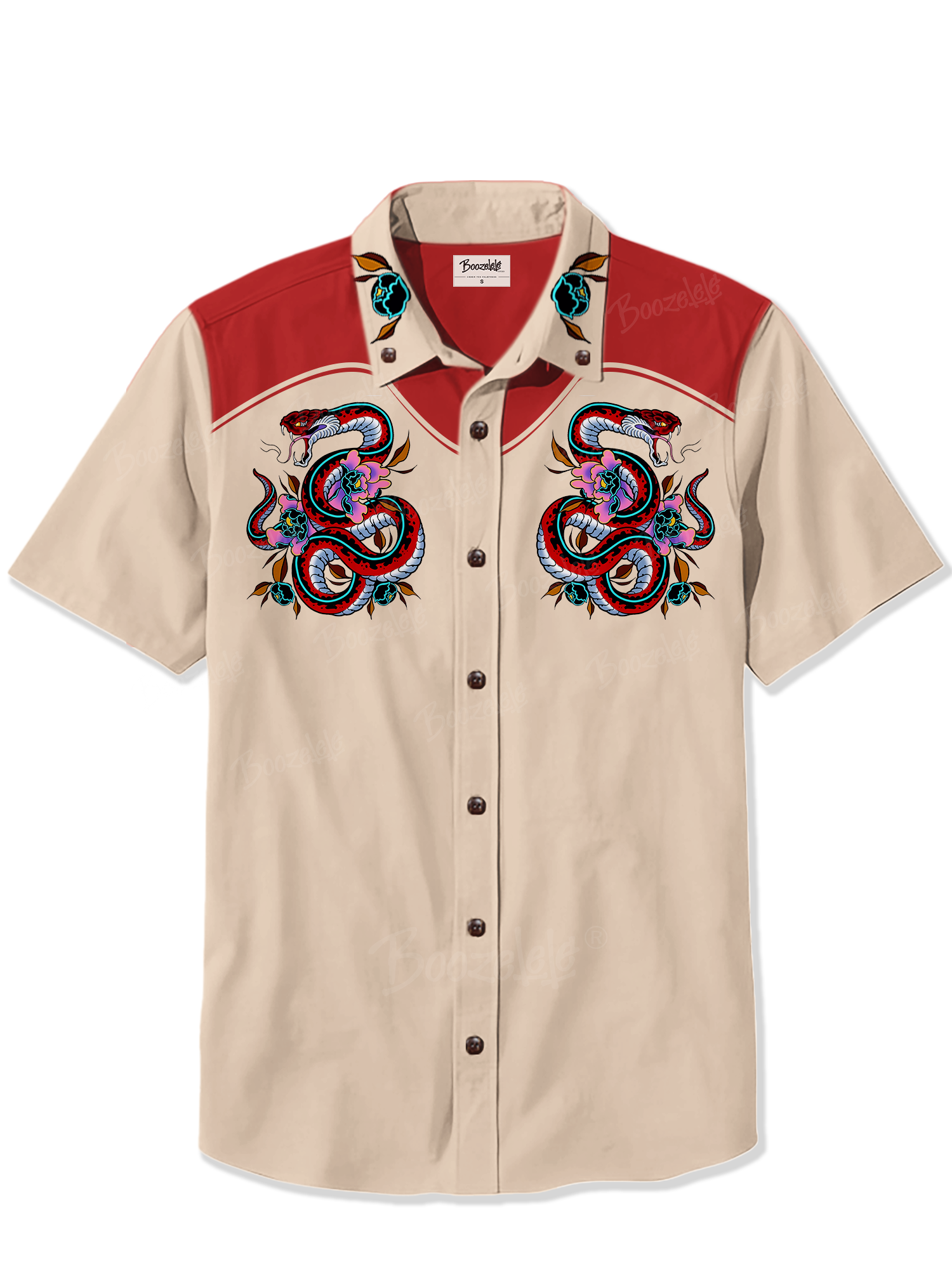 Vintage Floral Snake - 100% Cotton Shirt