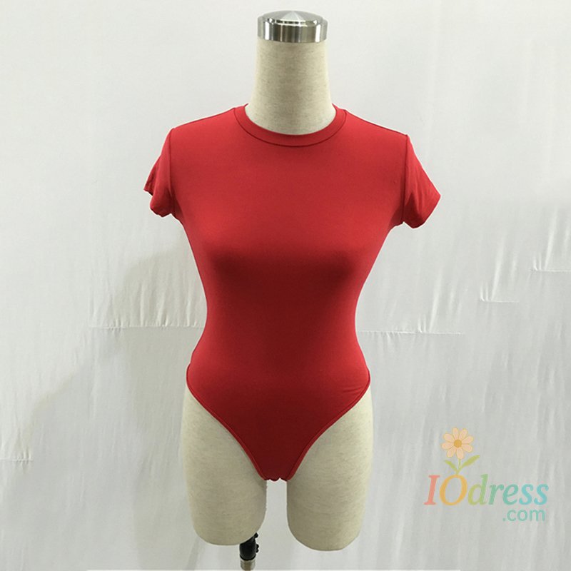 IO Dress Solid Color Swimsuit Women Short Sleeve Swimwear Women's Siamese Sports 2024 New One Piece Beach Wear Ladies Bikinis 2024 New