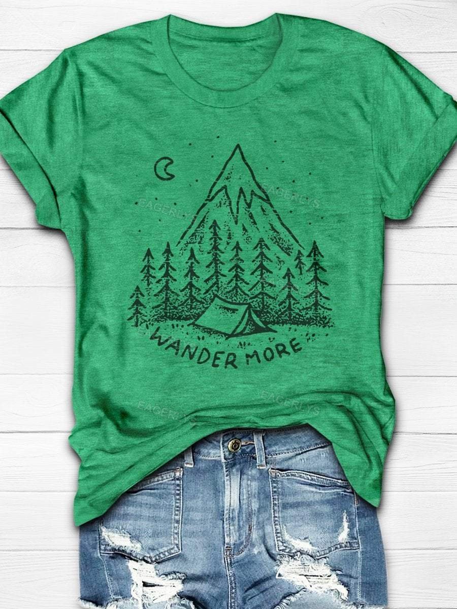 Eagerlys Wander More Camper Print Short Sleeve T-shirt Eagerlys