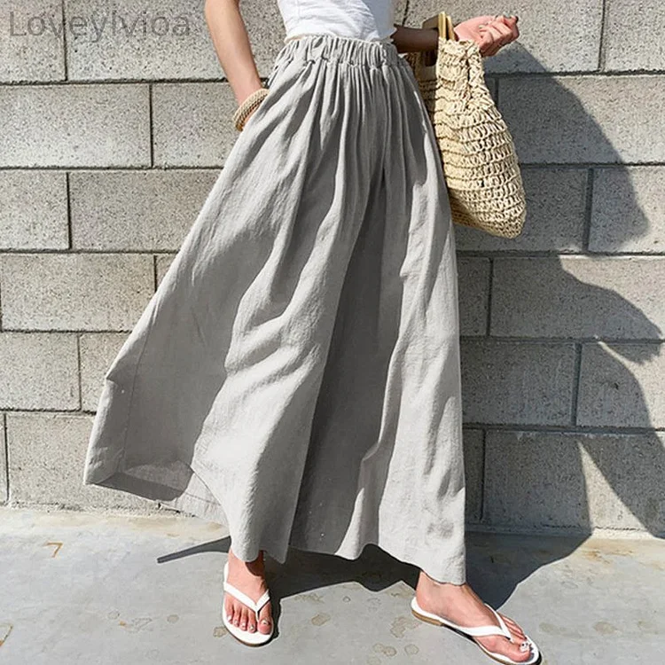 Solid Color Loose Casual Pants