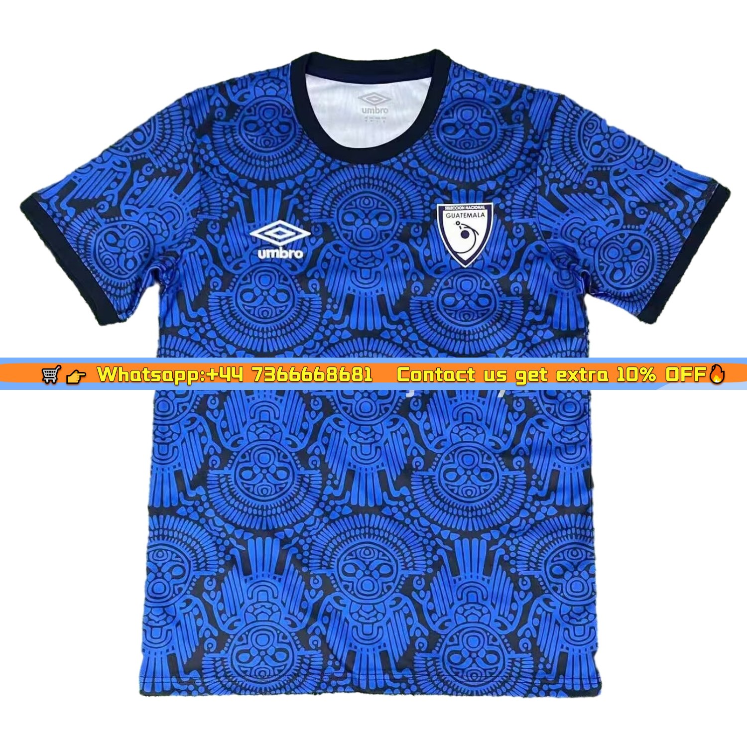 Guatemala 25-26 Blue Totem Pattern Training Jersey - Fans Version