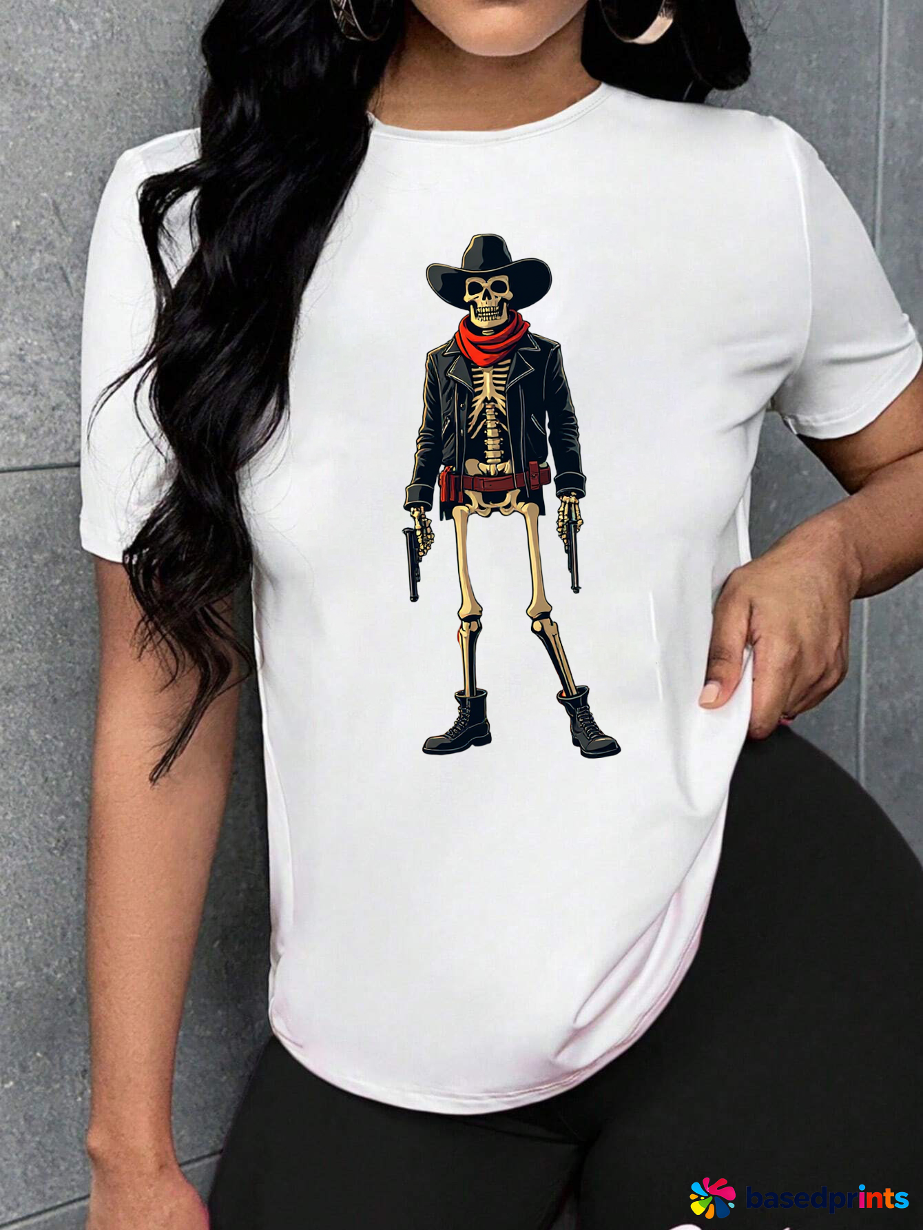 Cowboy Skeleton T-Shirt White