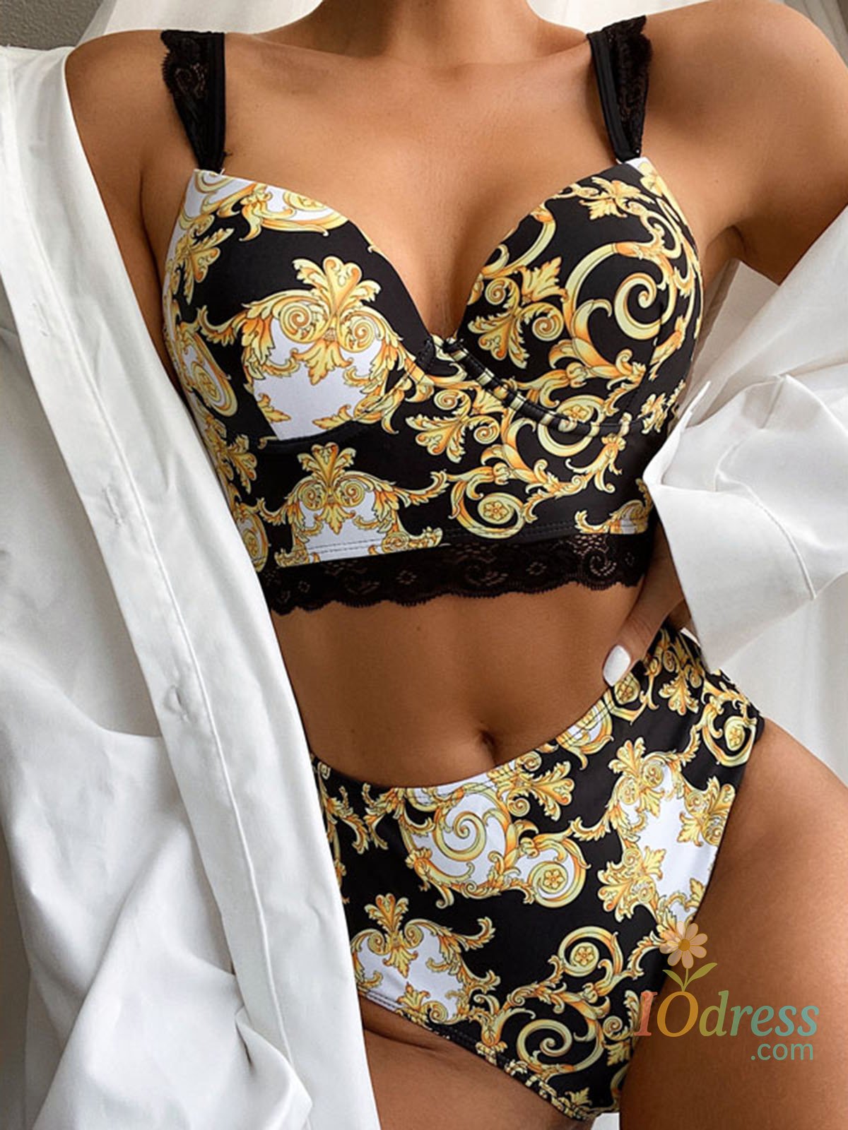 IO Dress Push Up Bikini 2024 Bikini Set High Waist Swimwear Women Swimsuit Female Swimming Suit Bathing Suit Print Bikini Set