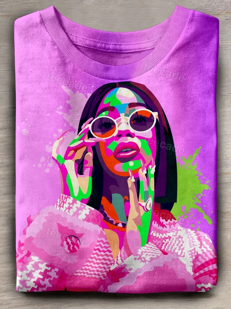 Teecade Cardi B Singer Art Print T-shirt