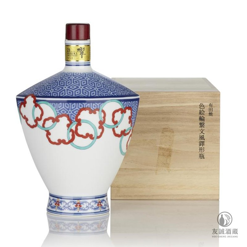 HIBIKI響21年有田焼色絵輪繋文風鐸形瓶 友誠酒藏