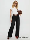 Carianne Low Rise Wide Leg Jeans Washed Black