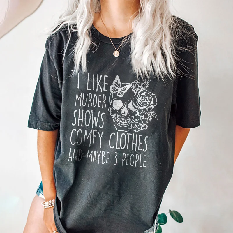Eagerlys I Like Murder Shows Skull T-shirt Eagerlys
