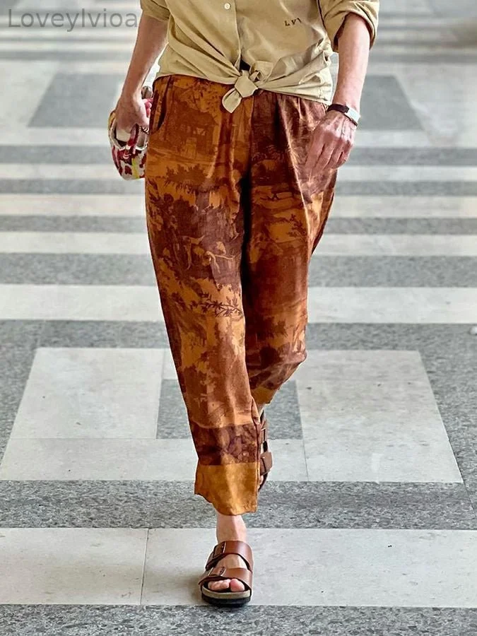 Fashion Personality Pattern Printed Casual Trousers