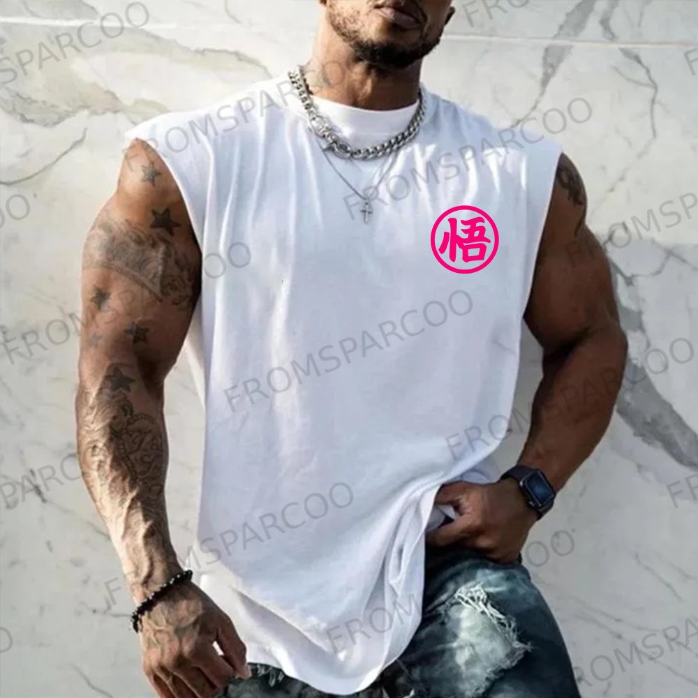 Casual Fitness Anime DB Goku Printed Tank Top