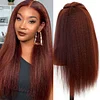 Glueless Brown Kinky straight 200% density glueless brazilian wigs