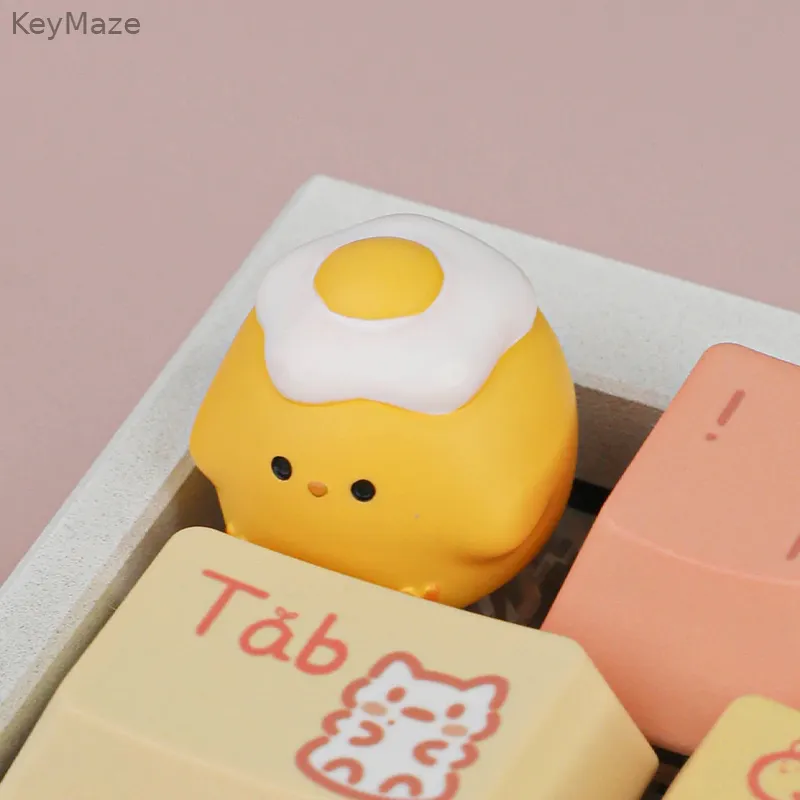 Fried Egg Chick Artisan Resin Keycap