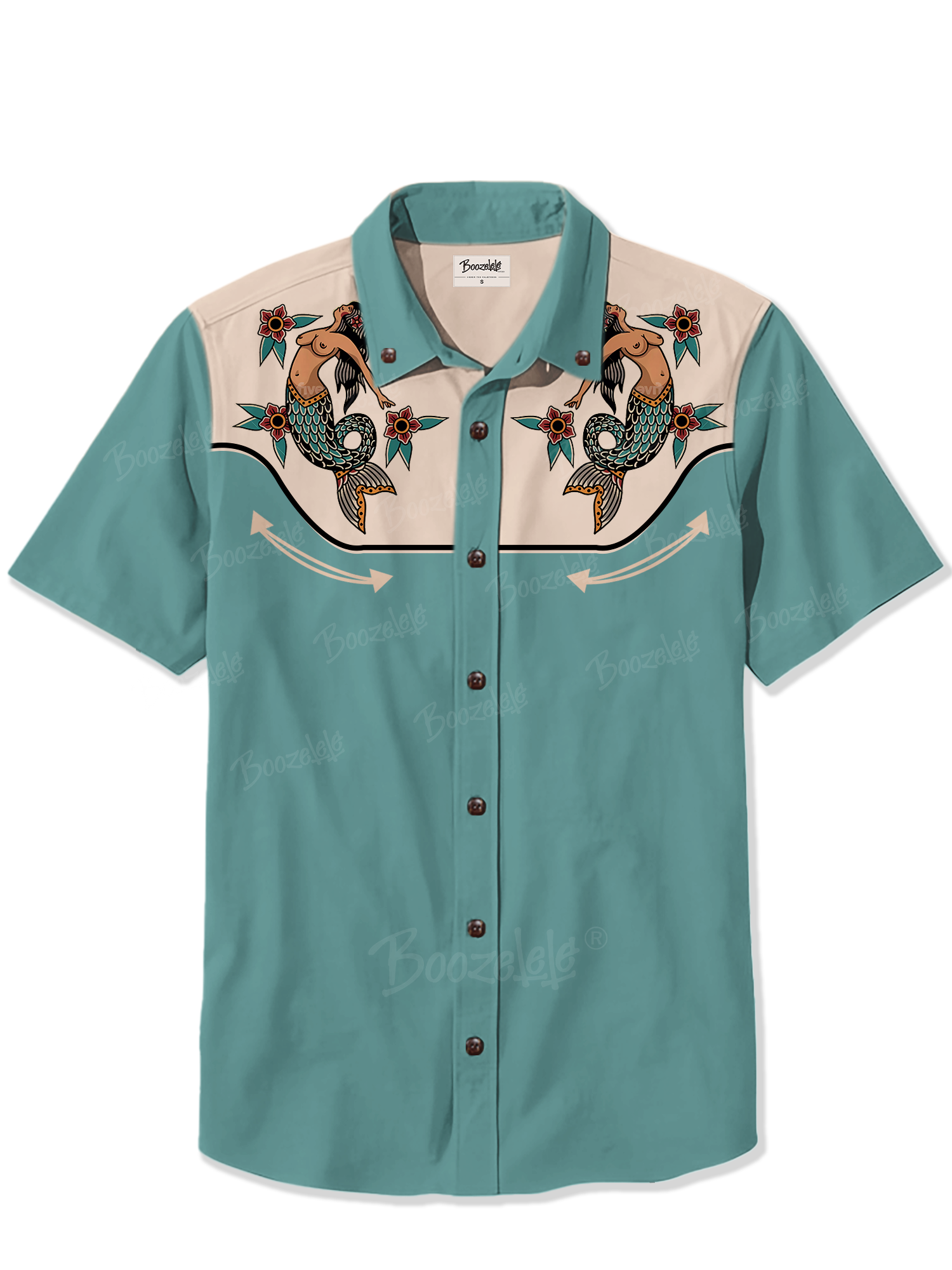 Retro Flowers Mermaid- 100% Cotton Shirt
