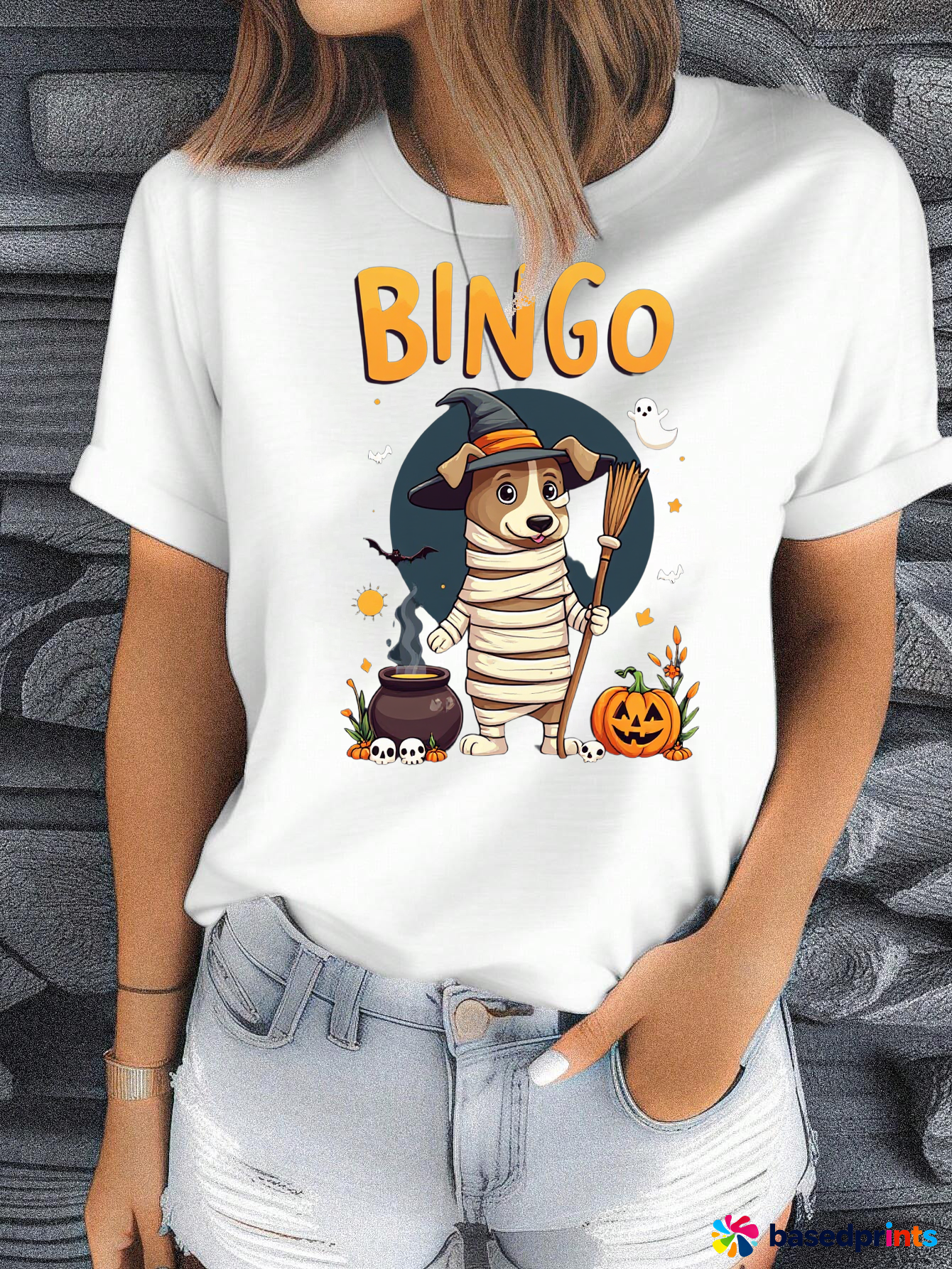 Halloween Dog Mummy Costume T-Shirt