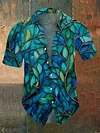 Unisex Leaf Glass Abstract Print Design T Shirt