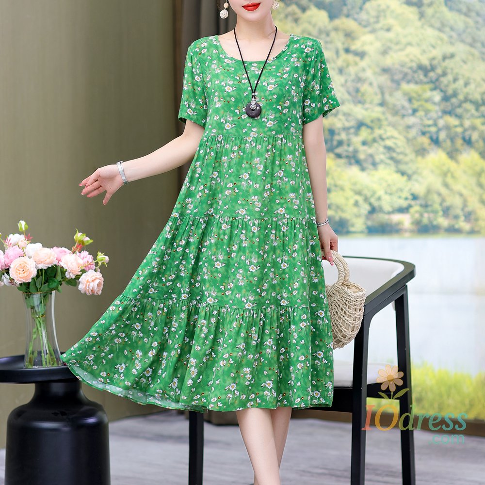 IO Dress New Dress Women Summer Sundress 2024 Casual short sleeve dress Vestidos Female O-Neck Robe Oversized Bohemian dresses