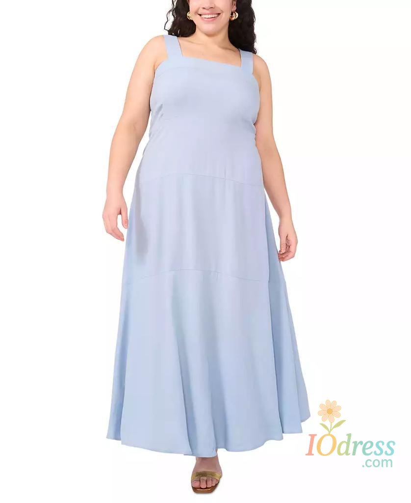 IO Dress Vince Camuto | Plus Size Square-Neck Smocked-Back Sleeveless Maxi Dress