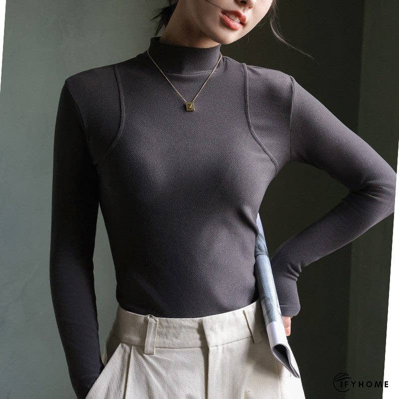 Women's Cashmere Blend Half-Turtleneck Base Layer Top | IFYHOME