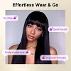 Glueless Natural Black Long Straight Wig With Bang