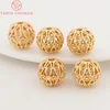 (3412)6PCS 11.5MM 12MM 24K Gold Color Plated Brass Hollow Spacer Beads Bracelet Beads High Quality Diy Jewelry Accessories TARIN THOMAS Official Store James Yang