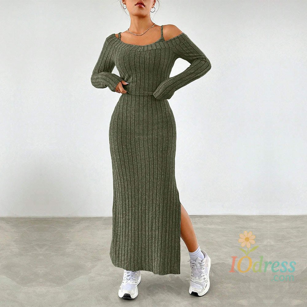 IO Dress Fashionable Autumn and Winter Camisole Dress Two-piece Set - A Model of Fashionable Dressing, Showcasing Unique Charm IO Dress