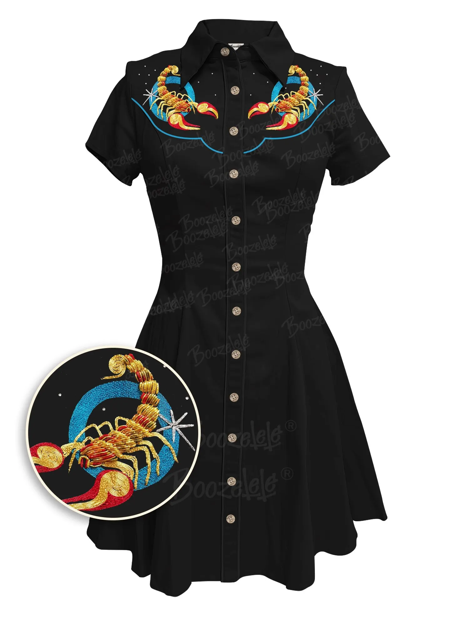 【Embroidery】Scorpion - 100% Cotton Dress