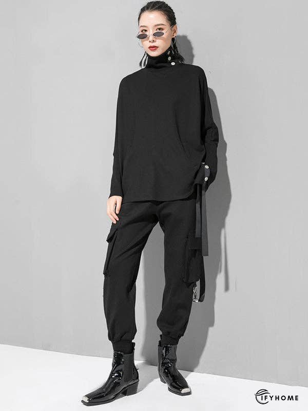 Original Solid Stand Collar T-Shirts Tops | IFYHOME