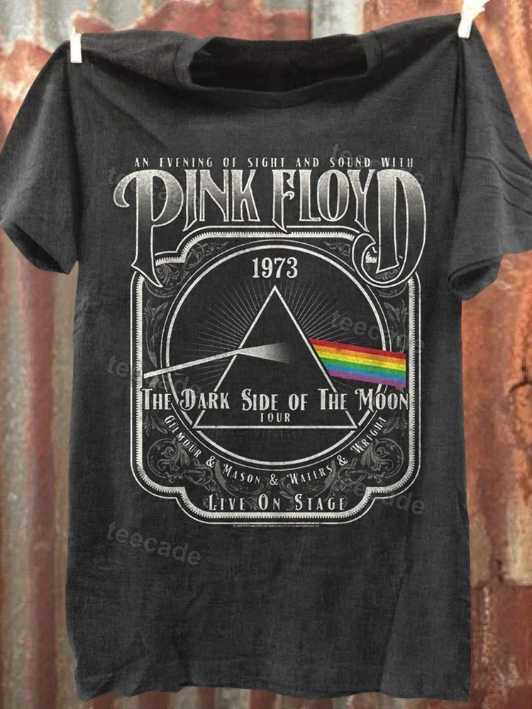 Teecade Teecade Pink Floyd 1973 Tour Black Adult Classic T-shirt