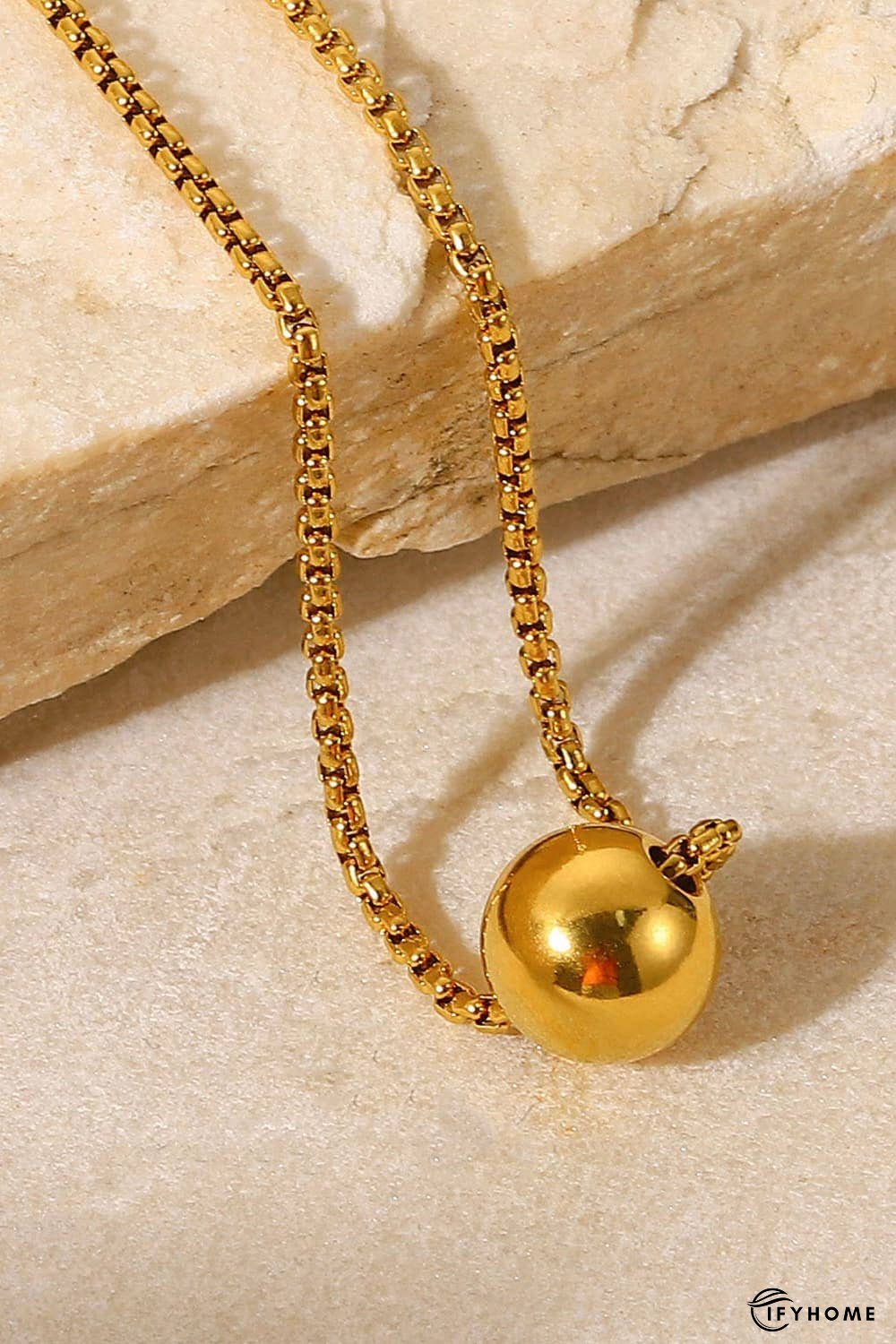 18K Gold-Plated Round Shape Pendant Necklace | IFYHOME