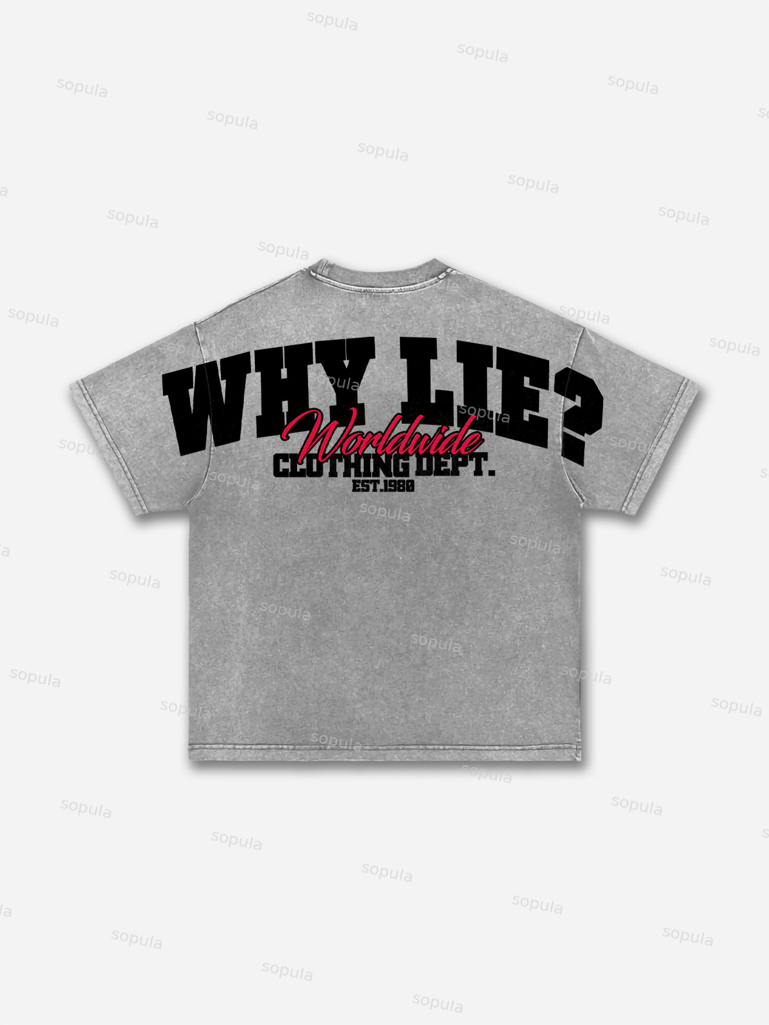 Vintage Why Lie Clothing Dept Graphic Acid Wash T-Shirt