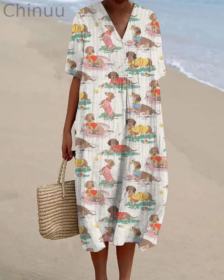 Women's  Flower  Art Print  Casual Dress