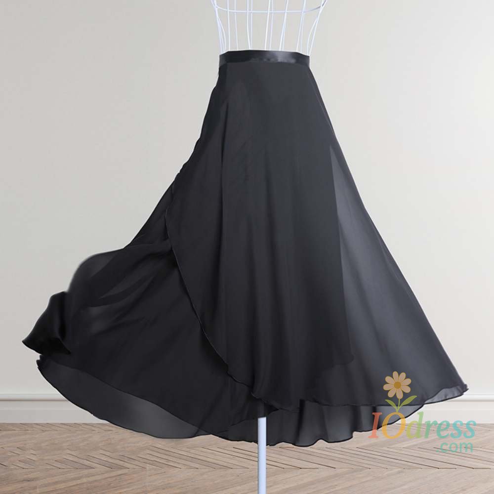 IO Dress Women ballet dance long skirts wine black one-piece lace-up chiffon tutu latin classical dance Practice hip scarf apron teacher