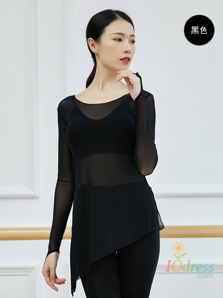 IO Dress Mesh Modern Dance Jazz Costume Tops Party Night Belly Latin Wear Woman Long Sleeves Street Birthday T-shirt Luxury Gala 20234