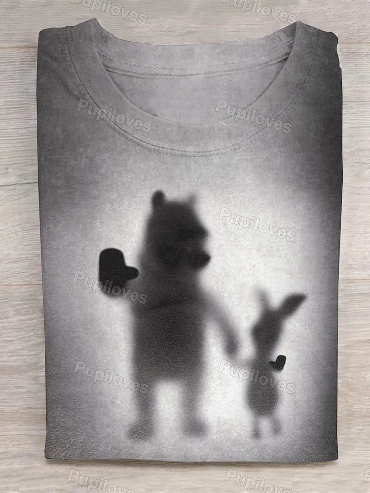Pupiloves Pupiloves  Animal Style Bear and Pig Shadow T-shirt