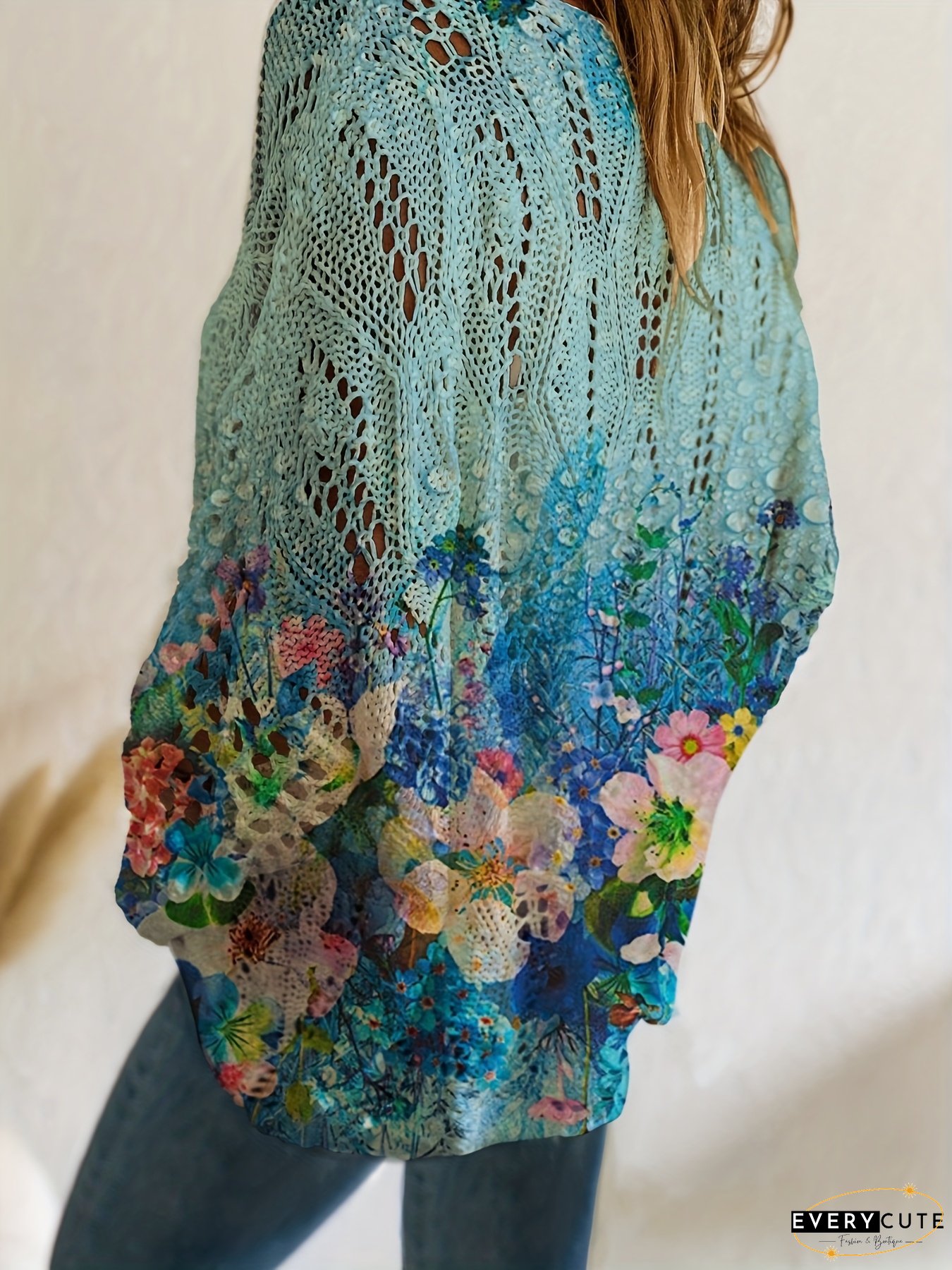 Plus Size Spring-Summer-Autumn Rhombus Cutout Batwing Sleeve Loose Fit Off-Shoulder